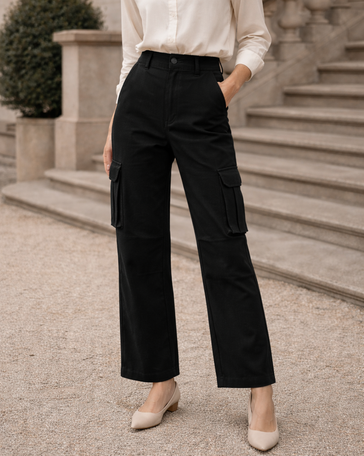 PANTALÓN DRILL CARGO | FLARE - Purple Rain