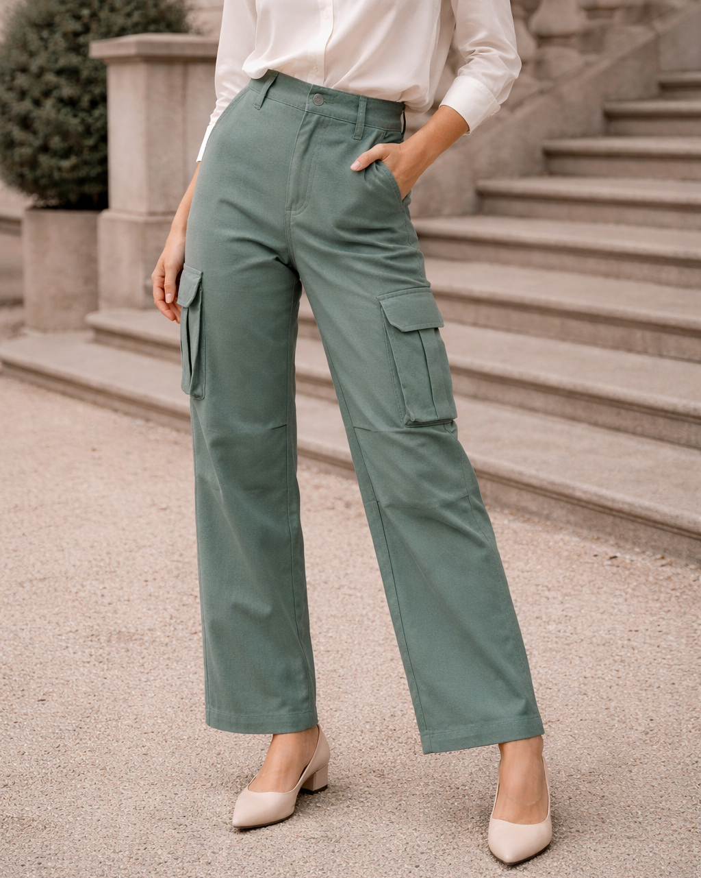 PANTALÓN DRILL CARGO | FLARE - Purple Rain