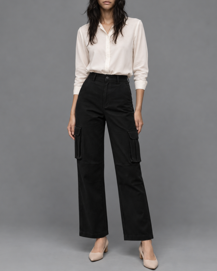 PANTALÓN DAMA  DRILL CARGO | FLARE - Purple Rain