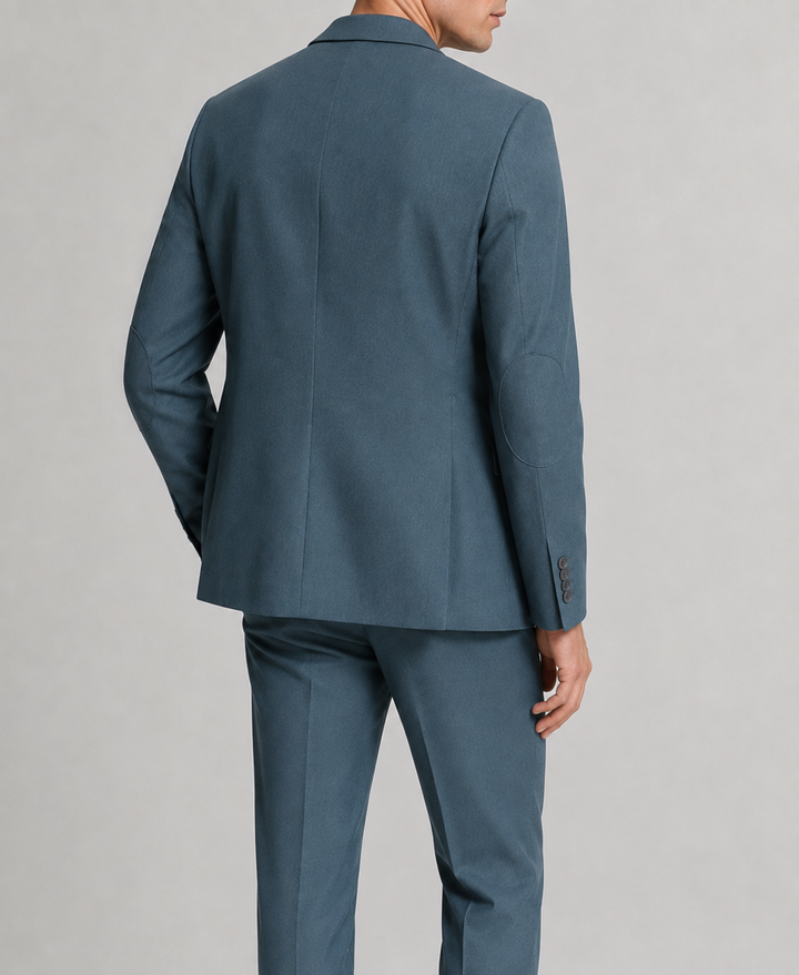 Traje Hombre  Slim Fit Tipo Paño con Coderas. | Petróleo