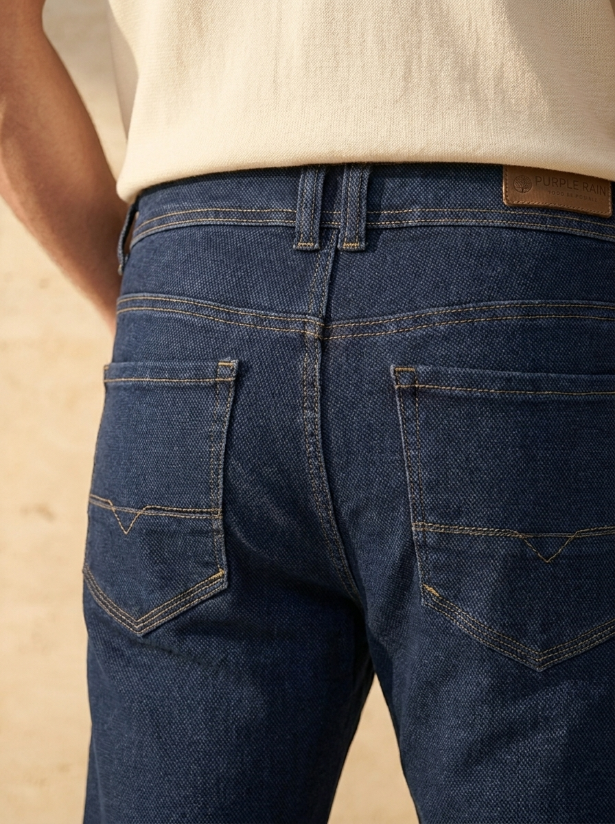 Jean Hombre Azul Índigo Texturizado Premium | Slim Fit Old Money | Purple Rain