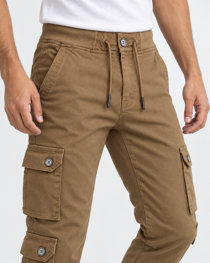 Pantalón Cargo Jogger Slim Fit para Hombre en Algodón Stretch