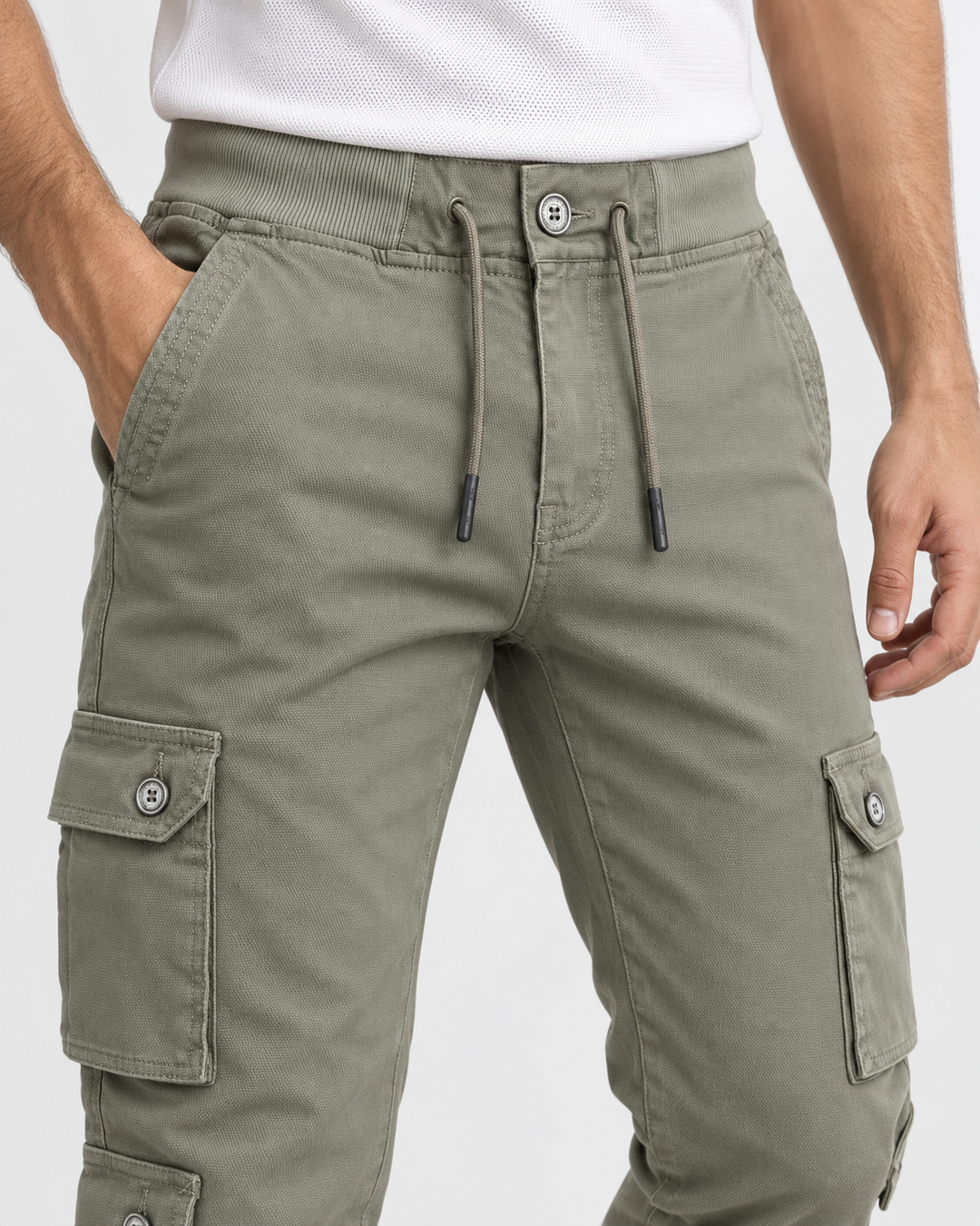 Pantalón Cargo Jogger Slim Fit para Hombre en Algodón Stretch