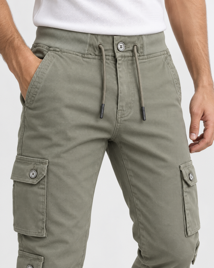 Pantalón Cargo Jogger Slim Fit para Hombre en Algodón Stretch