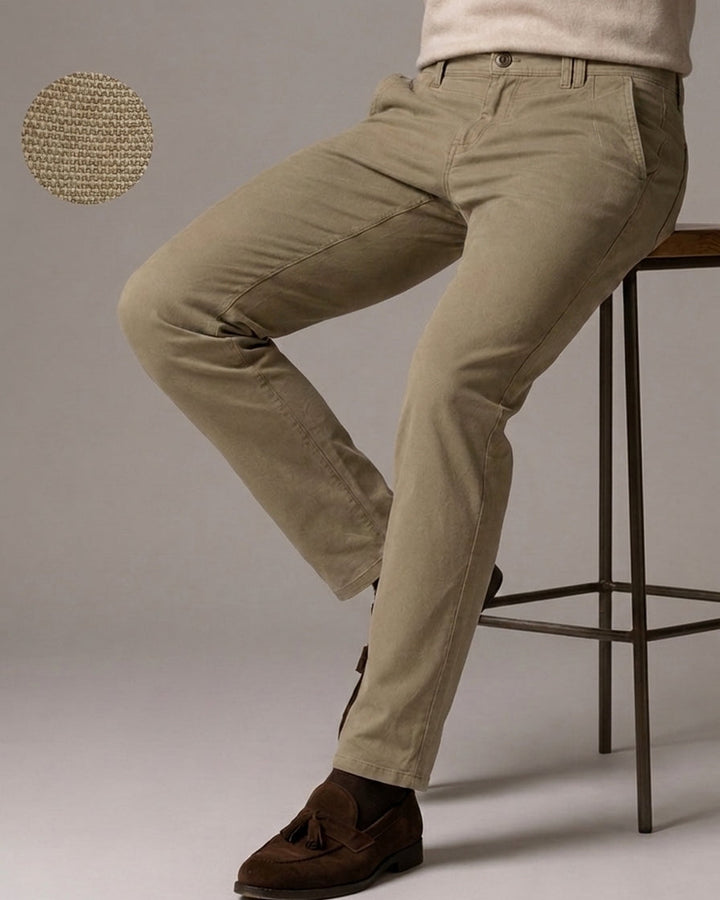 Pantalón Chino Drill Con textura Hombre Slim Fit  | Purple Rain