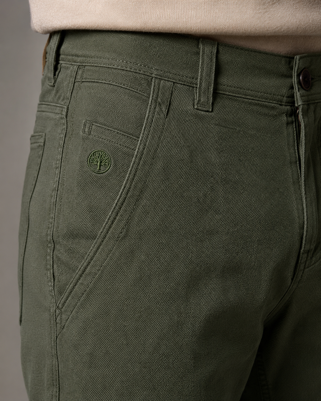 Pantalón Chino Drill Con textura Hombre Slim Fit  | Purple Rain