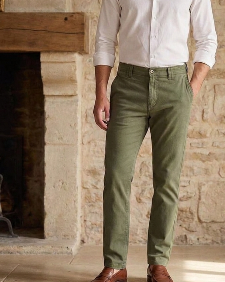 Pantalón Chino Drill Con textura Hombre Slim Fit  | Purple Rain