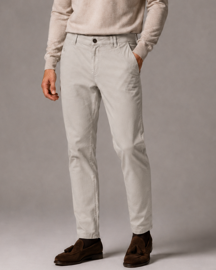 Pantalón Chino Drill Con textura Hombre Slim Fit  | Purple Rain
