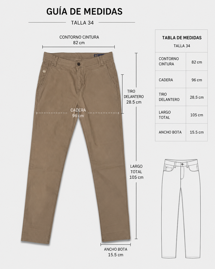 Pantalón Chino Drill Con textura Hombre Slim Fit  | Purple Rain