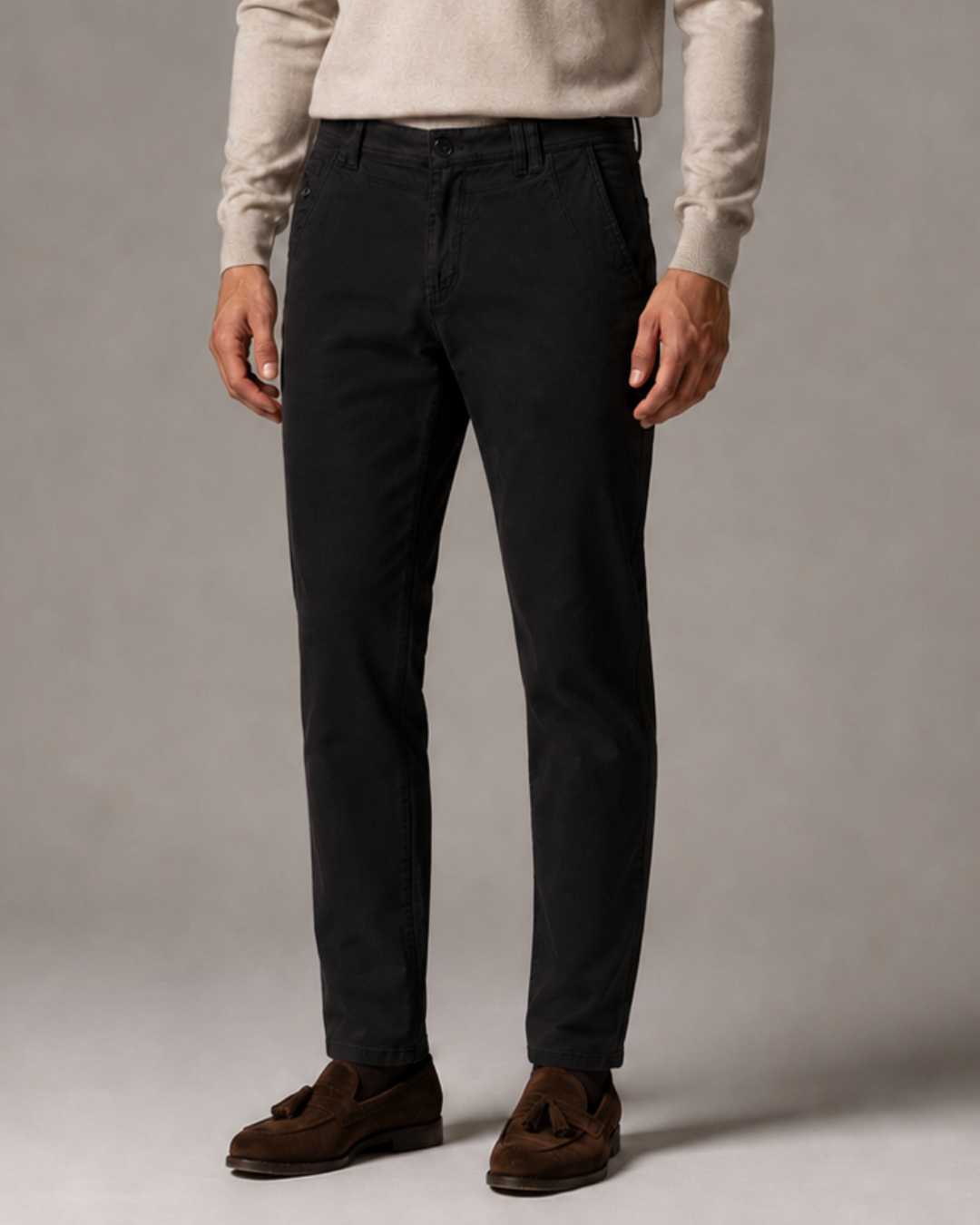 Pantalón Chino Drill Con textura Hombre Slim Fit  | Purple Rain