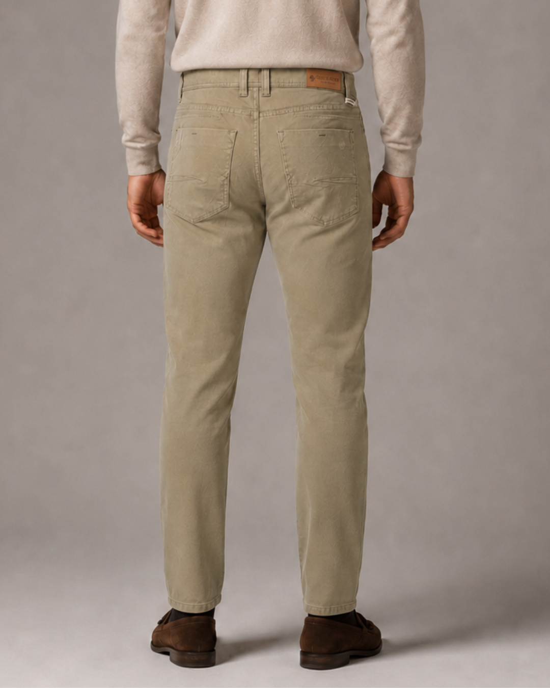 Pantalón Chino Drill Con textura Hombre Slim Fit  | Purple Rain