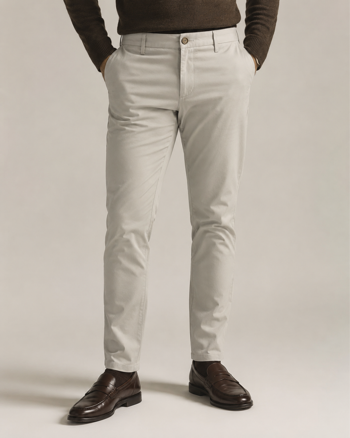 Pantalón Chino Drill Slim Fit para Hombre en Algodón Stretch – Purple Rain
