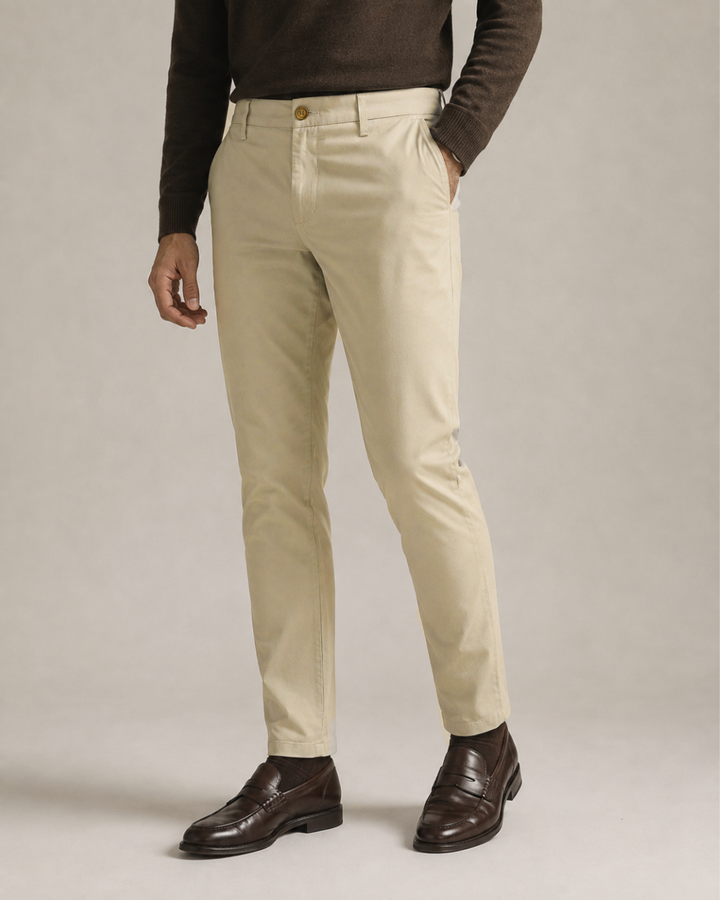 Pantalón Chino Drill Slim Fit para Hombre en Algodón Stretch – Purple Rain