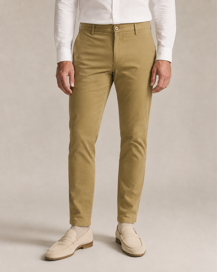 Pantalón Chino Drill Slim Fit para Hombre en Algodón Stretch – Purple Rain