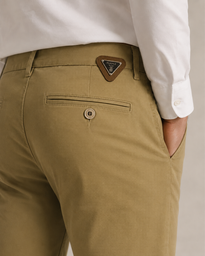 Pantalón Chino Drill Slim Fit para Hombre en Algodón Stretch – Purple Rain