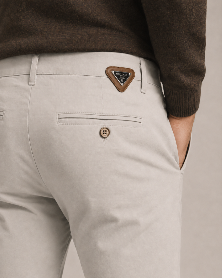 Pantalón Chino Drill Slim Fit para Hombre en Algodón Stretch – Purple Rain