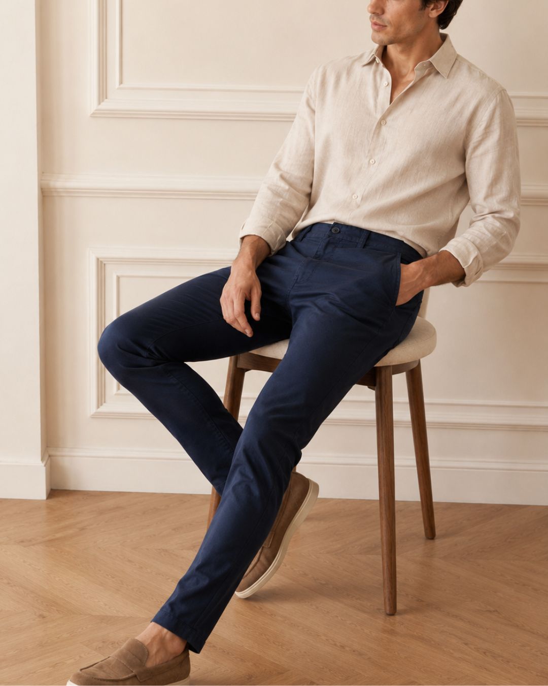 Pantalón Chino Hombre en Algodón Stretch