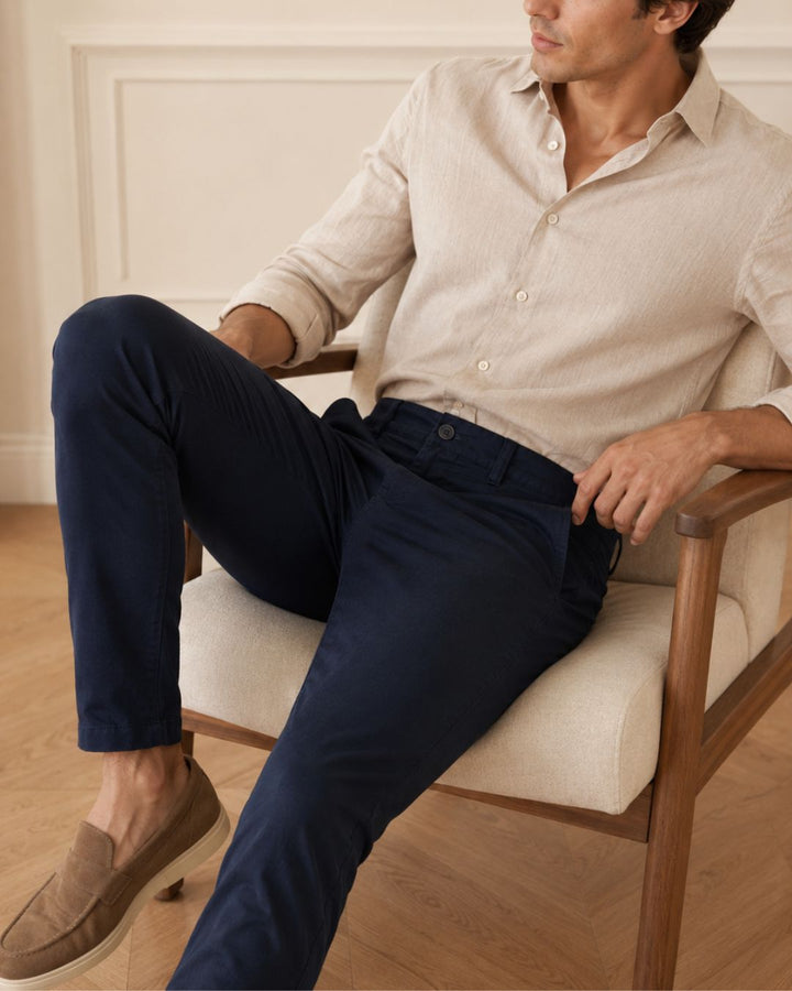 Pantalón Chino Hombre en Algodón Stretch