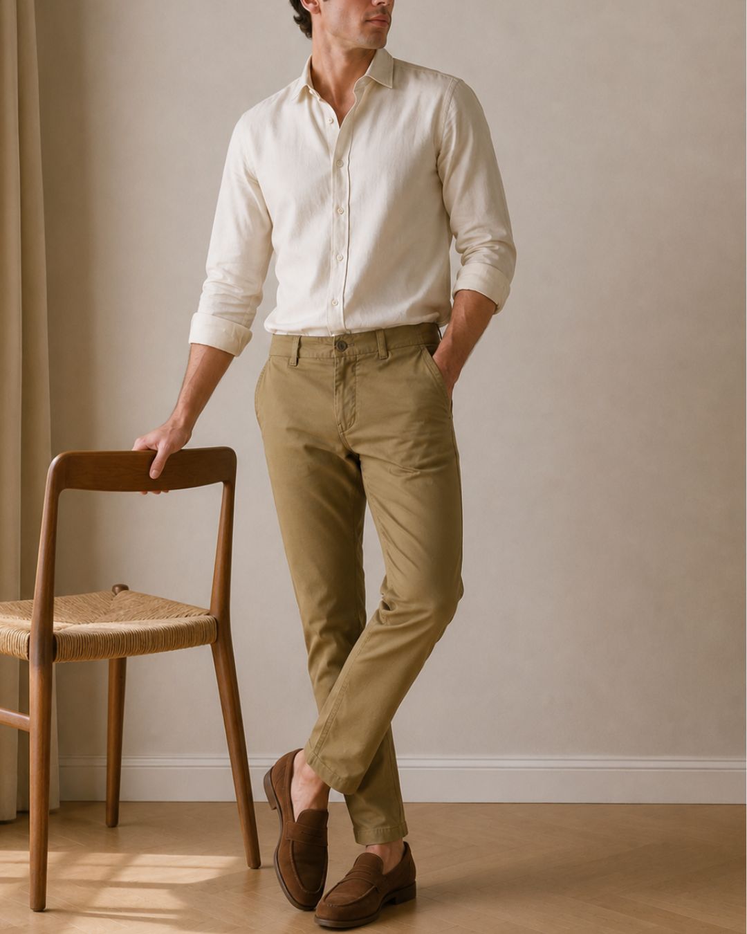Pantalón Chino Hombre en Algodón Stretch
