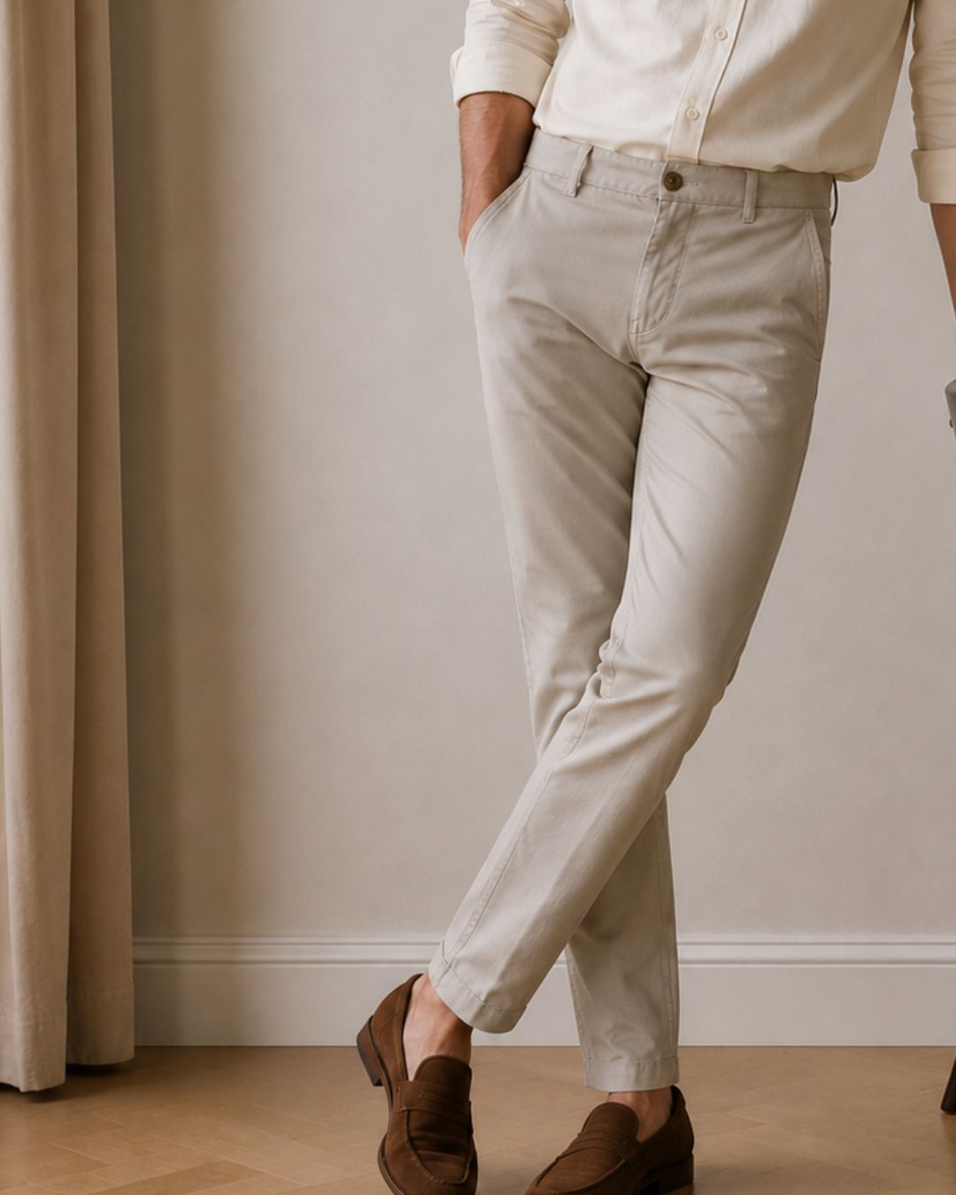 Pantalón Chino Hombre en Algodón Stretch