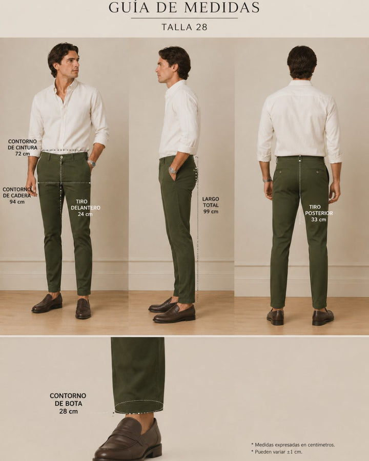 Pantalón Chino Hombre en Algodón Stretch