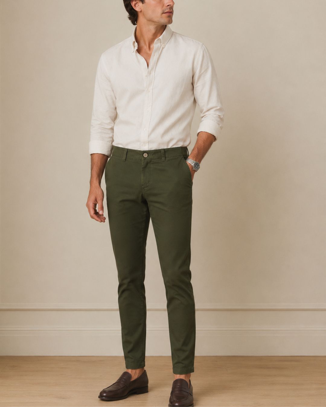 Pantalón Chino Hombre en Algodón Stretch