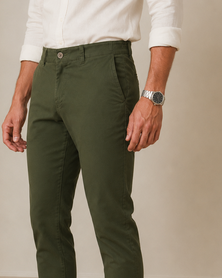 Pantalón Chino Hombre en Algodón Stretch