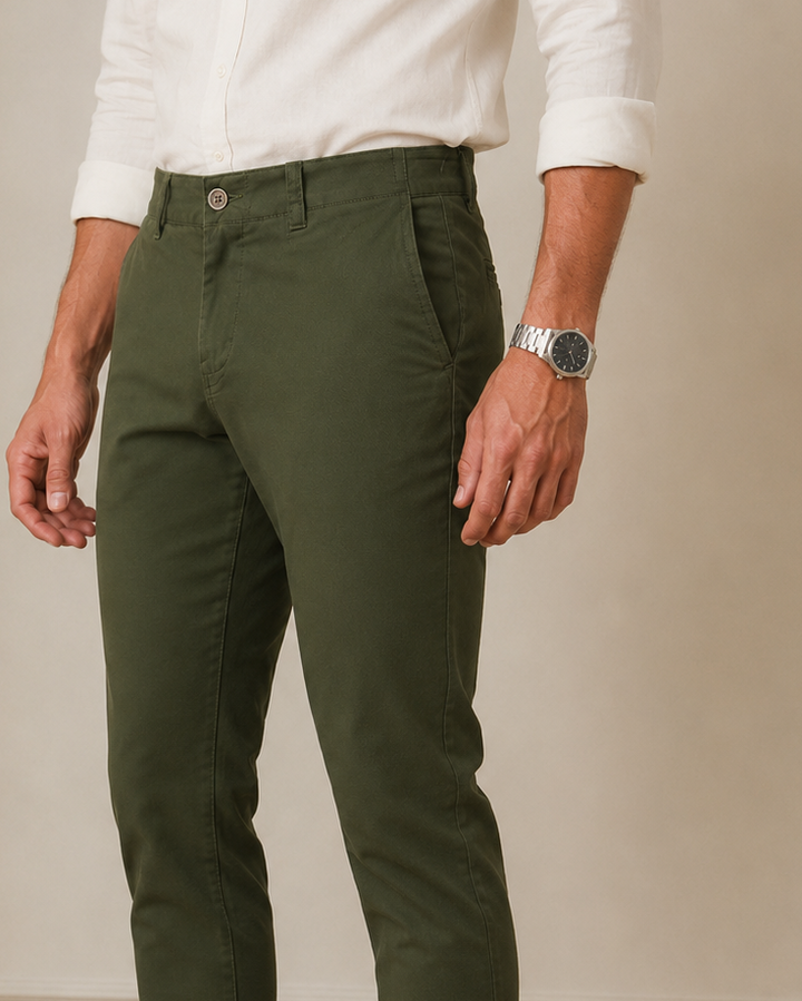 Pantalón Chino Hombre en Algodón Stretch