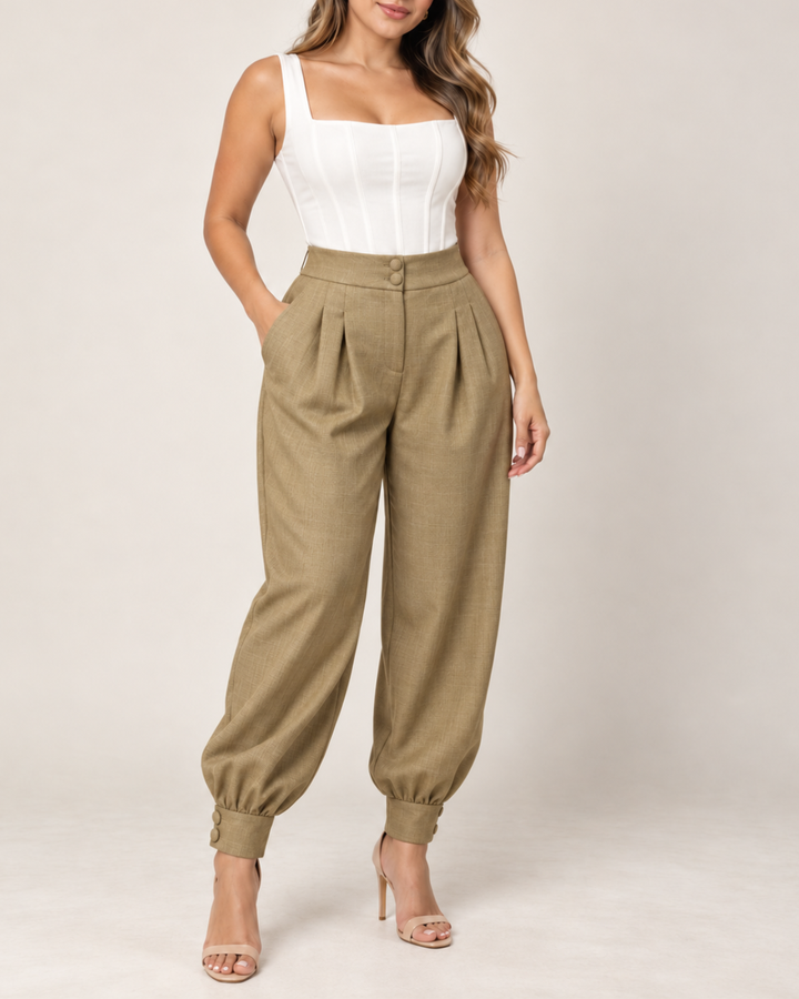 Pantalón Dama Balloon con Textura tipo Sastre