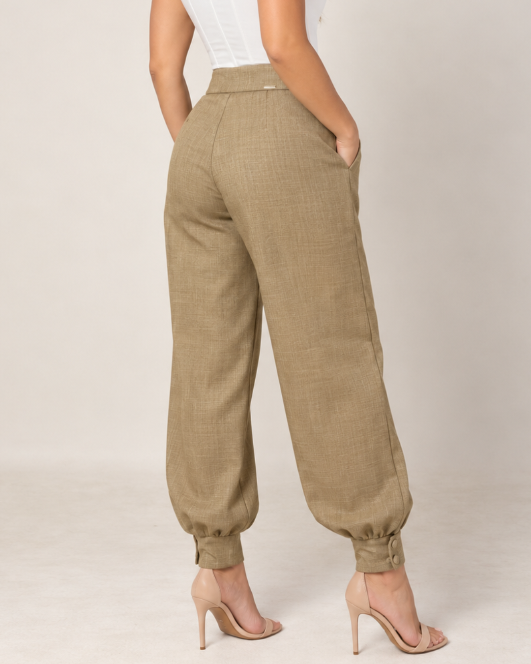 Pantalón Dama Balloon con Textura tipo Sastre