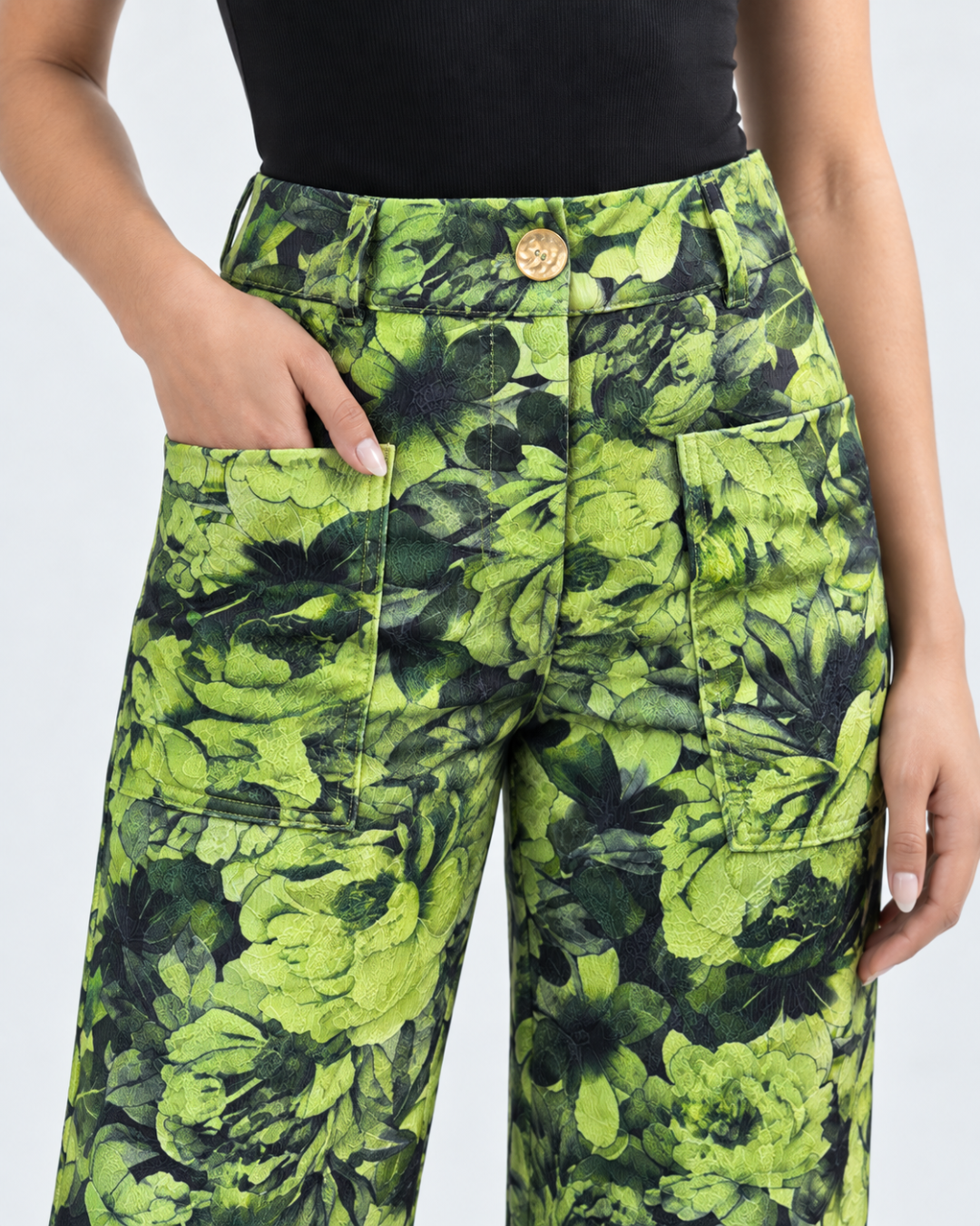 Pantalón Dama Botticelli · Wide Leg Tiro Alto Estampado Floral | - Purple Rain