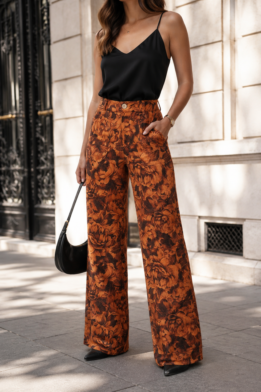pantalon bota ancha Pantalón Dama Botticelli · Wide Leg Tiro Alto Estampado Floral |
