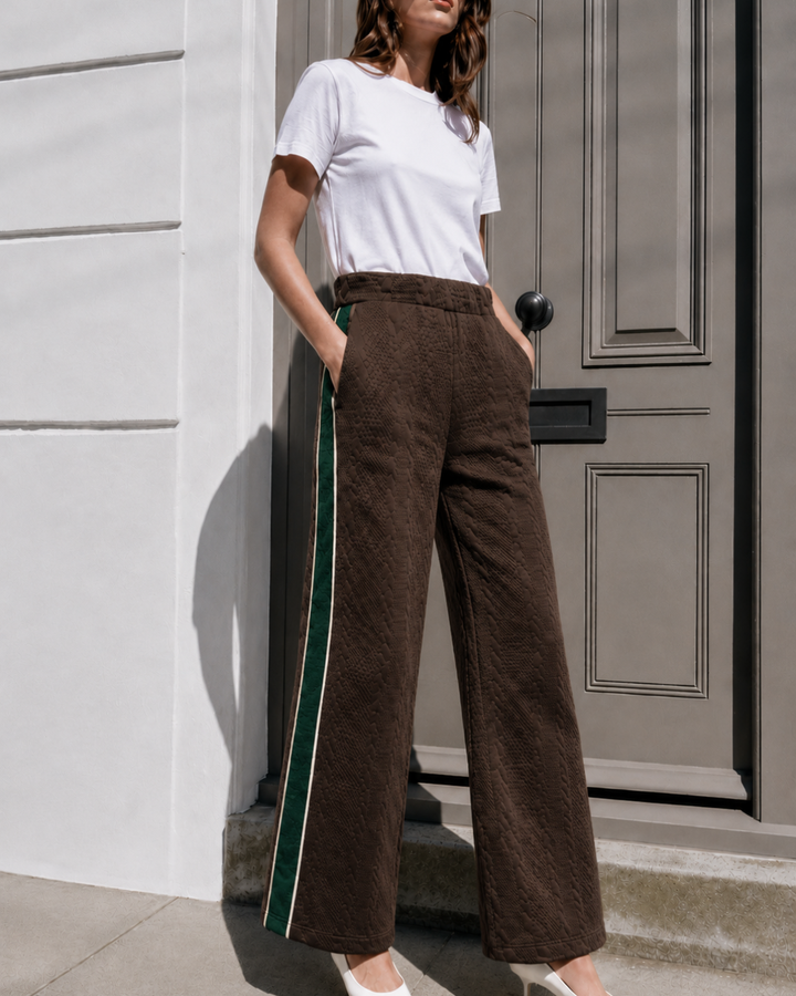 Pantalón Dama · Punto Trenzado con Cinta Lateral