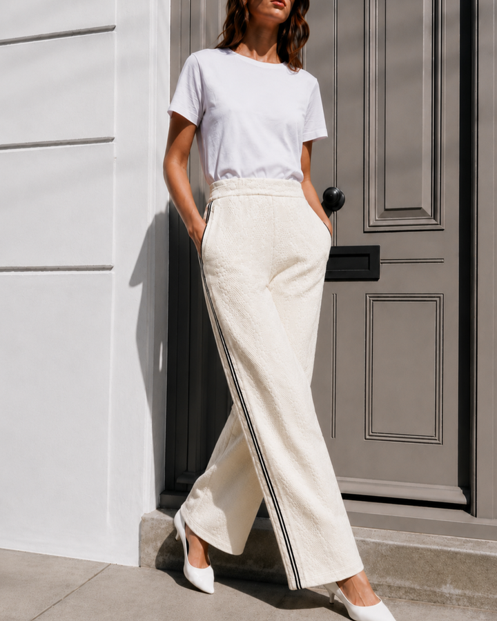 Pantalón Dama · Punto Trenzado con Cinta Lateral
