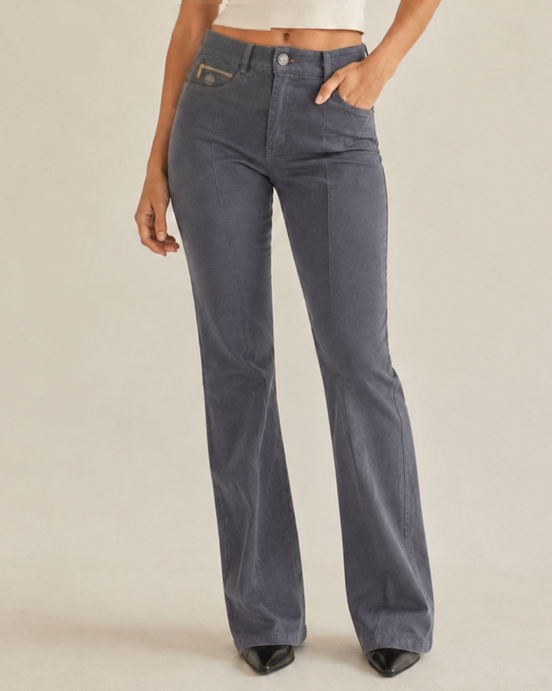 Pantalón Drill Gold Zip - Purple Rain