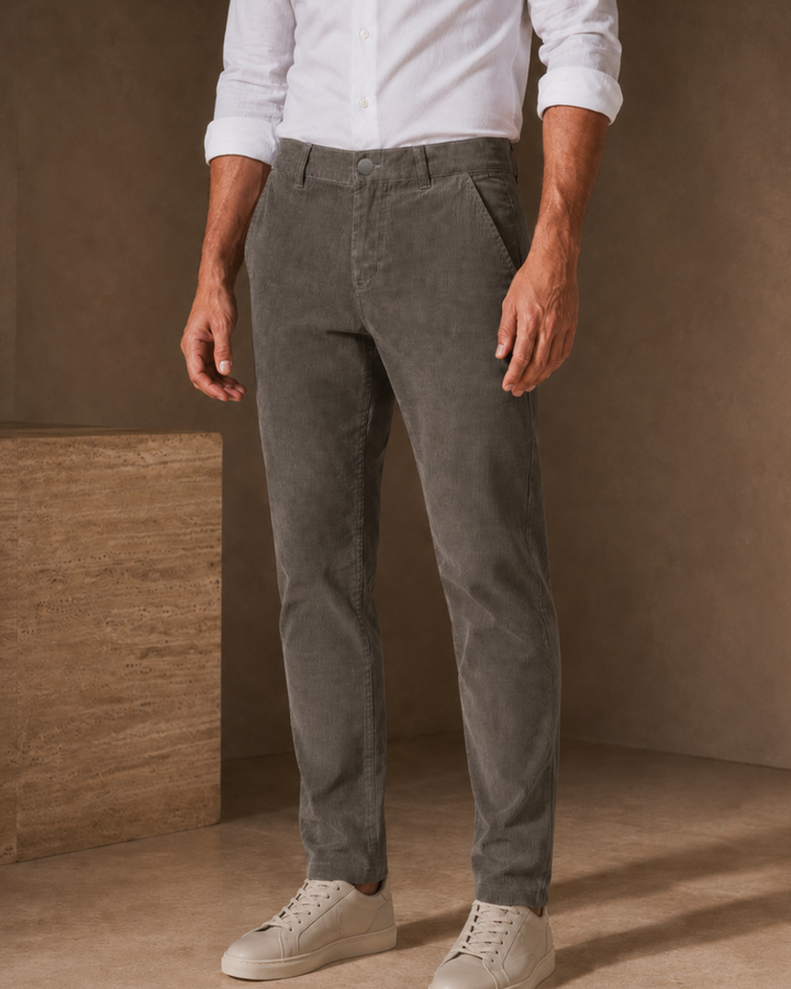 Pantalón Drill Hombre Chino Acanalado Stretch | Purple Rain
