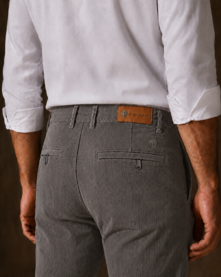 Pantalón Drill Hombre Chino Acanalado Stretch | Purple Rain
