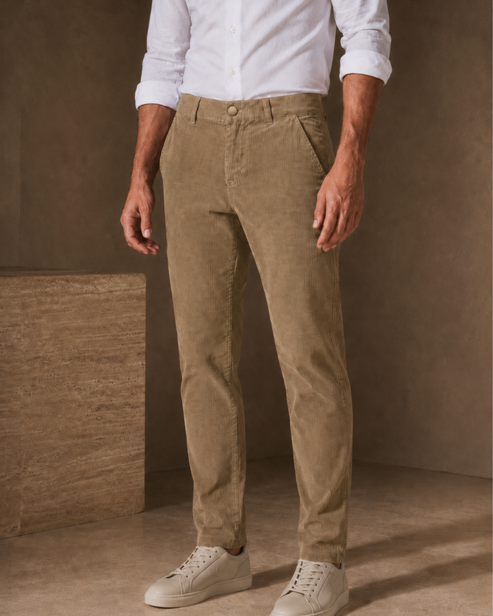 Pantalón Drill Hombre Chino Acanalado Stretch | Purple Rain