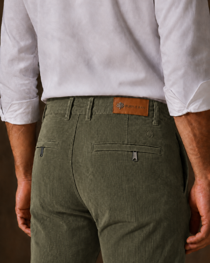 Pantalón Drill Hombre Chino Acanalado Stretch | Purple Rain