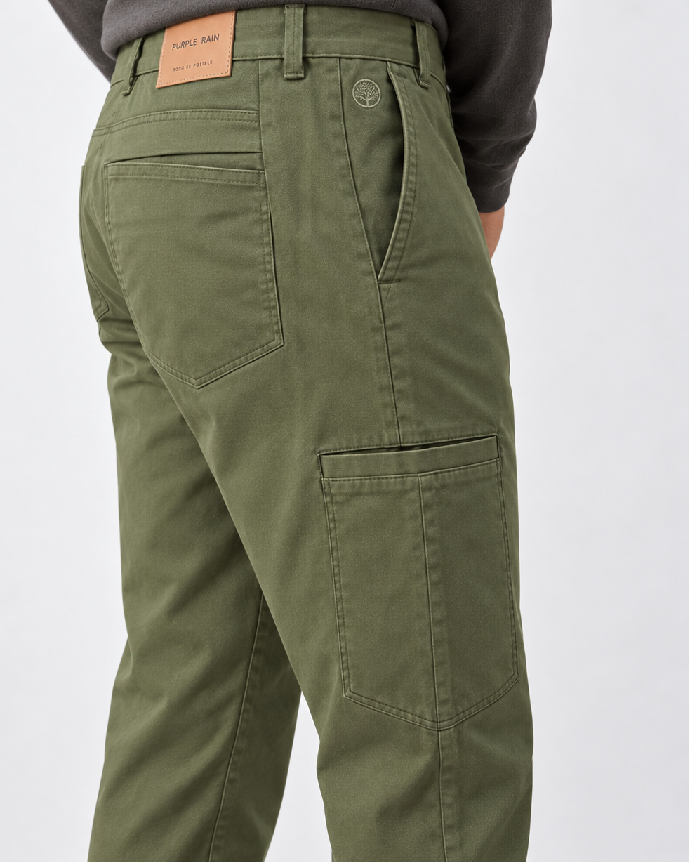 Pantalón  Drill Slim Fit Hombre - Purple Rain