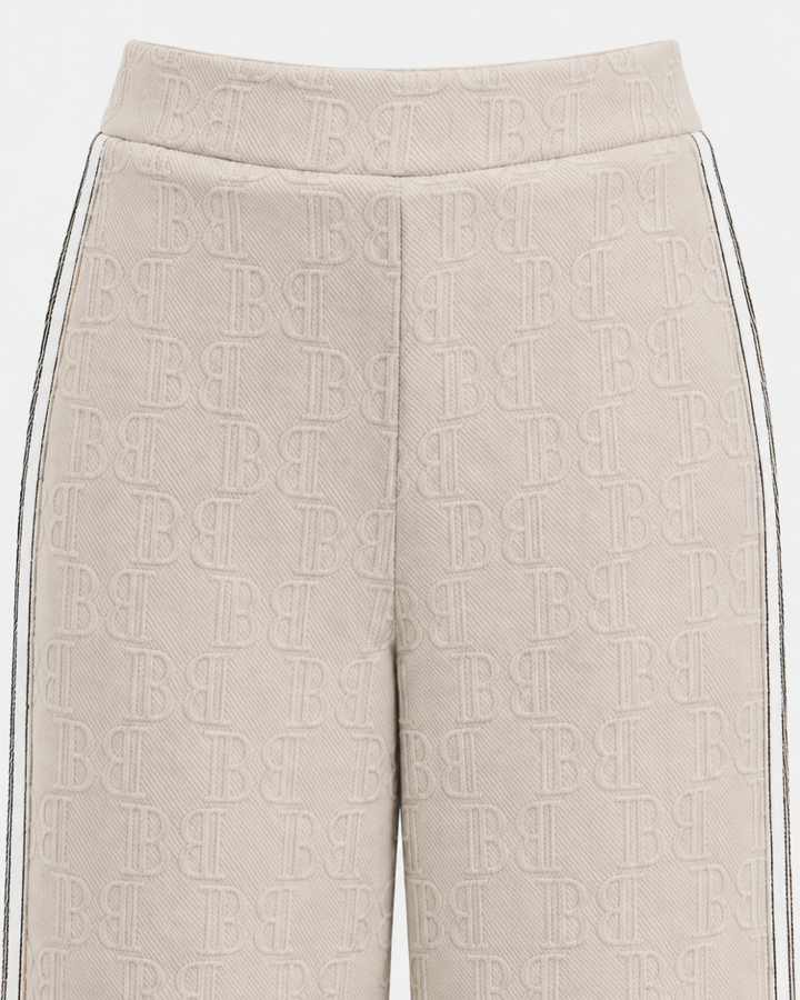 Pantalón Monaco Dama Wide Leg · Jacquard Monograma Franjas Laterales