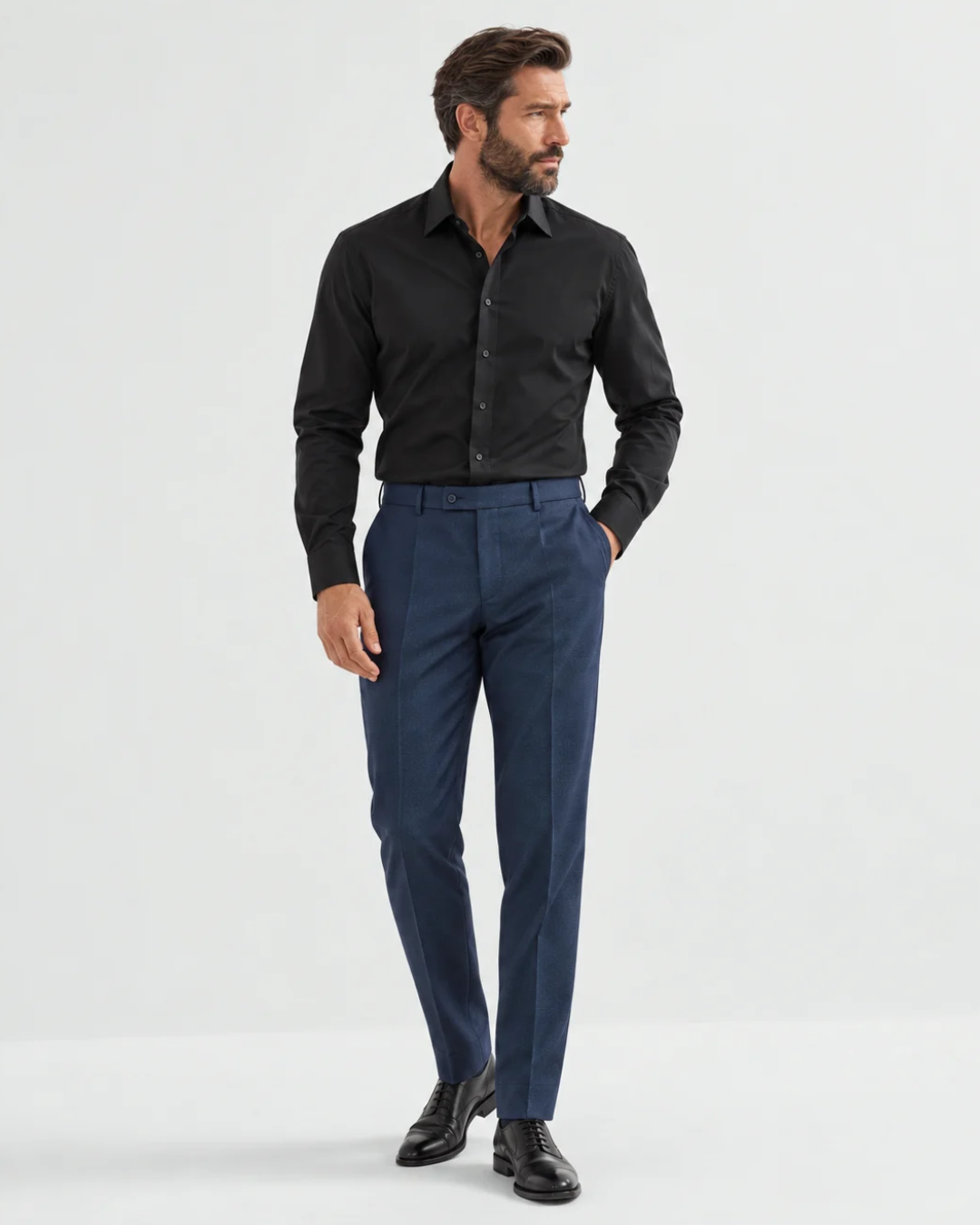 Pantalón Sastre Azul Texturizado – Slim