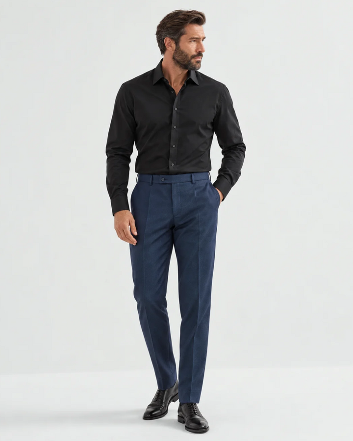 Pantalón Sastre Azul Texturizado – Slim