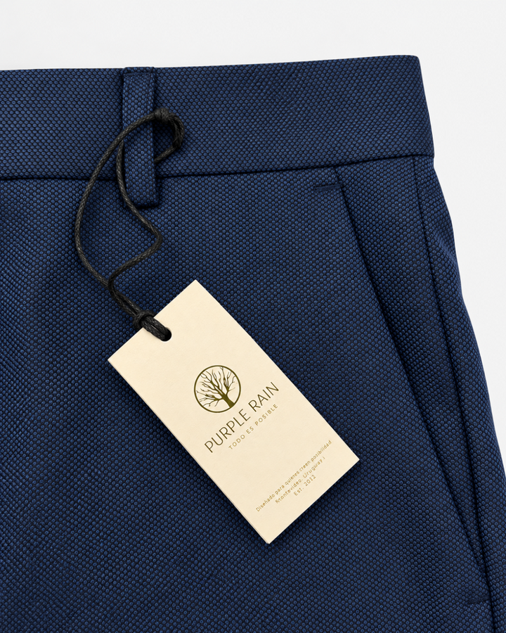 Pantalón Sastre Azul Texturizado – Slim