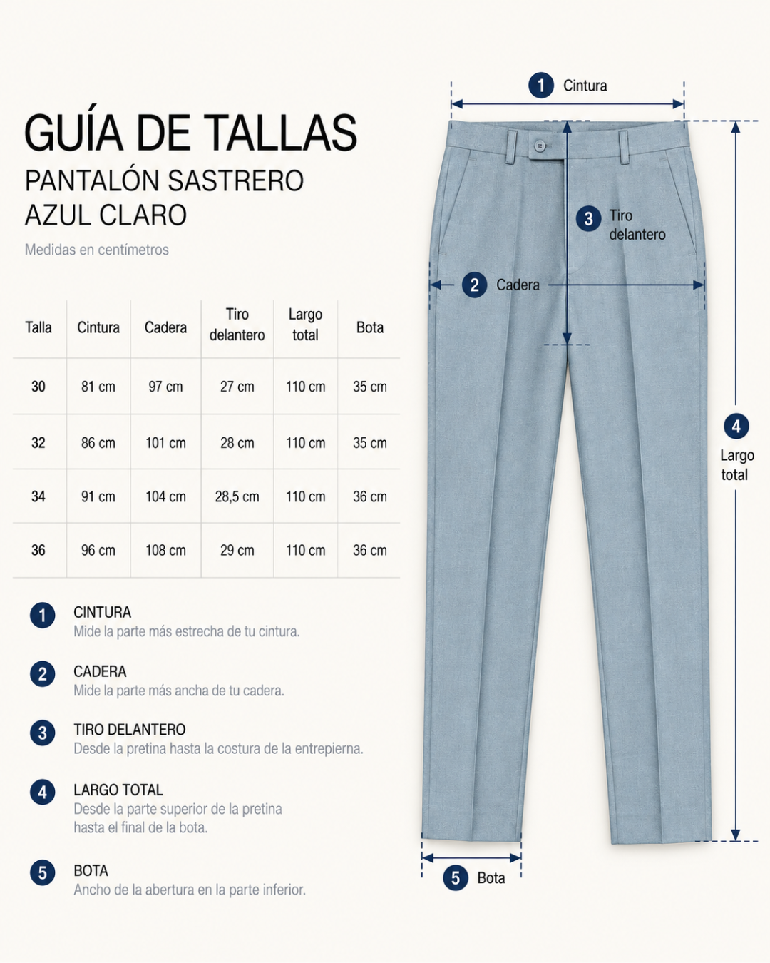 Pantalón Sastre Gris Azulado para Hombre