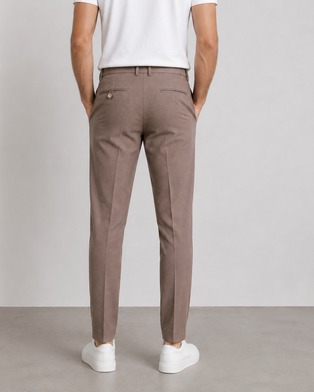 Pantalón Sastrero Textura Tipo Paño Café malva