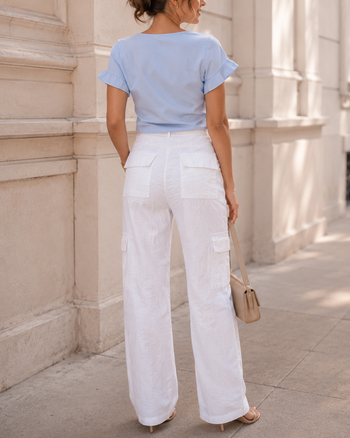 Pantalón cargo blanco