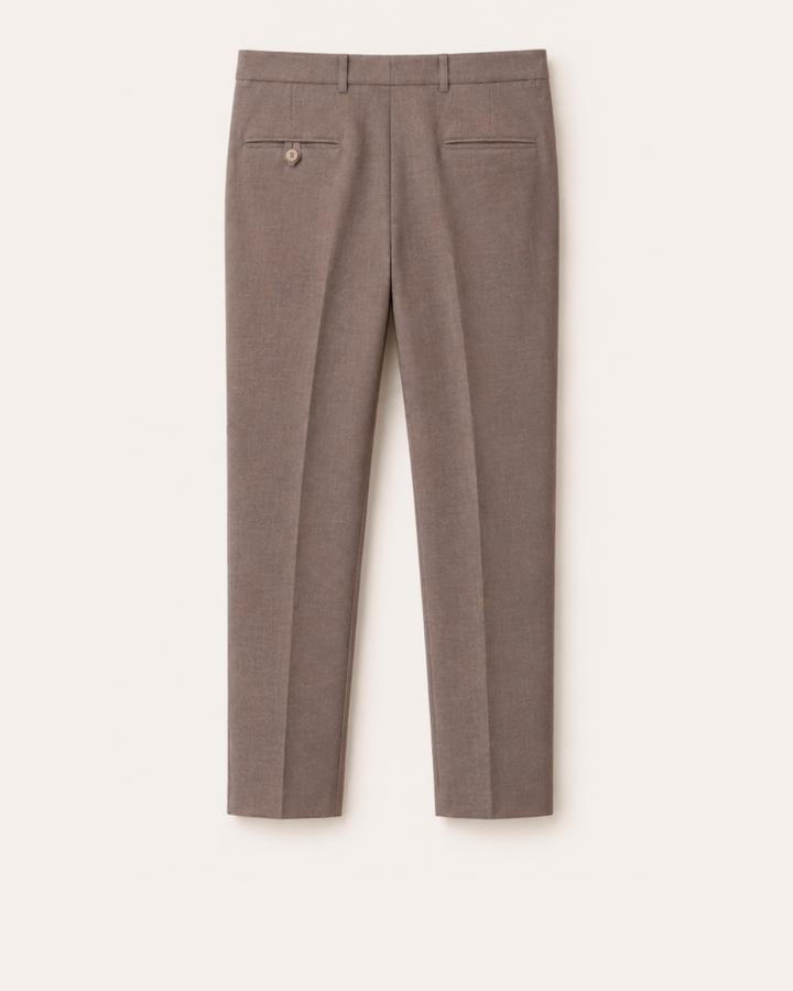 Pantalón Sastrero Textura Tipo Paño Café malva