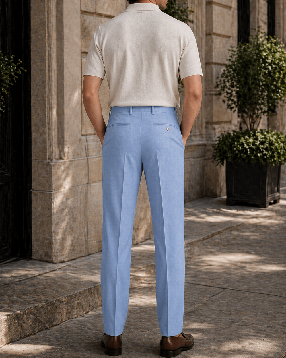 Pantalón Sastre Celeste Poliester - Purple Rain