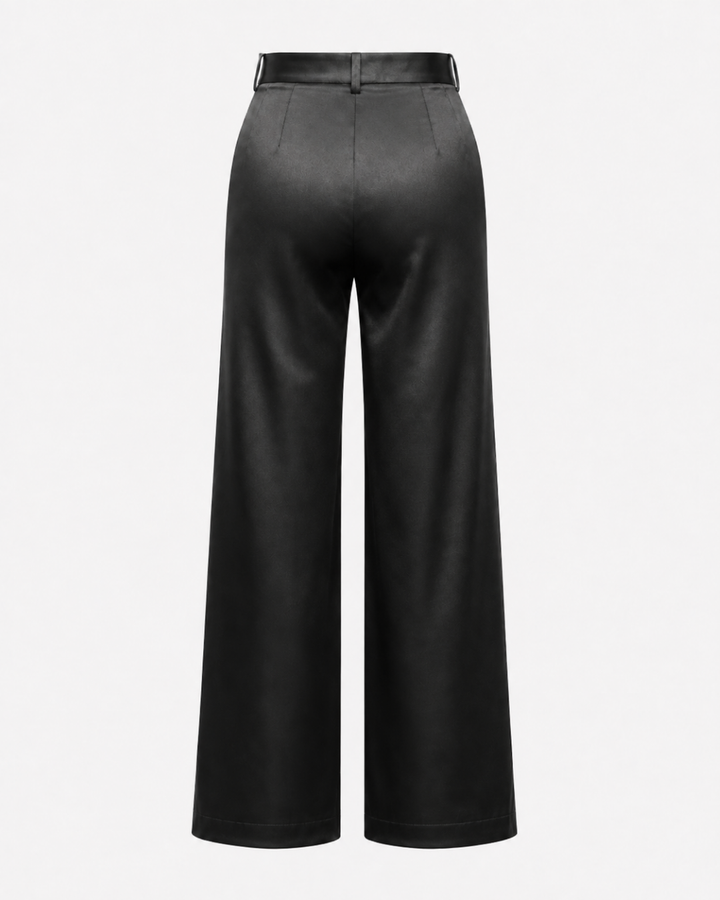 Pantalón Satinado Mujer Tiro Alto Bota Ancha Verona